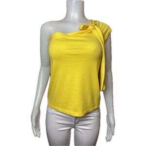F. Anthropologie Maeve Top M Yellow Blouse  Sleeveless Tie NWT $58